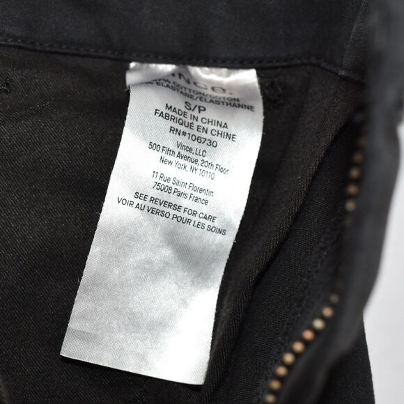 Vince Owen Twill Garment Dyed Pants Classic Fit Washed Soft Black Size Small - Picture 7 of 9